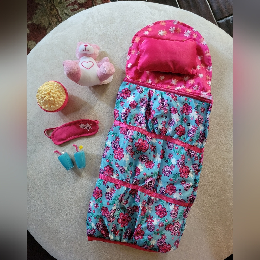 Journey Girls Dolls Floral Sleeping Bag Set with Accessories (16" - 20" Dolls)